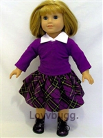 Purple Plaid Skirt Set