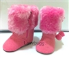 Pink Victorian Fur Boots