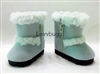 Blue Shearling Boots