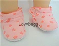 Peach Fabric Baby Slippers