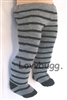 Gray-and-Black Stripe Tights