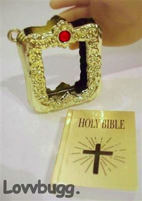 Real Bible Mini Gold Case Red Stone