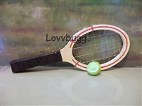 Mini Wood Tennis Racket & Ball for 18 inch American Girls