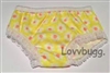 Yellow Flowers Panties Underwear for American Girl 18 inch or Bitty Baby Born Doll Clothes Accessory