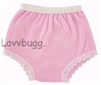 Pink Panties OLPs for 18 inch American Girl and Bitty Baby Born Doll Clothes Accessory