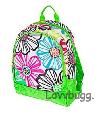 Lime Floral Full-Sized Backpack