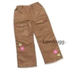 My Twinn Brown Suede Flower Pants