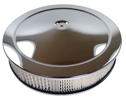 1967 - 1981 CHROME Air Cleaner Assembly, Open Element with Base, Chrome Lid and Filter