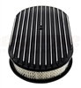 1967 - 1992 Camaro Air Cleaner Assembly, 15" Oval Open Element, BLACK ALUMINIUM FULL FINNED