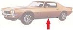 1970 - 1975 Camaro Rocker Panel Molding, Chrome Left Hand, 481540