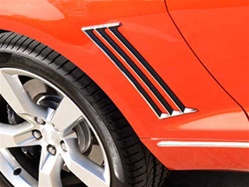 2010 - 2015 Quarter Panel Louvers, Retro Style, Chrome Plated ABS with Black Accents