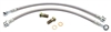 1967 - 2002 Front Disc Brake Braided Stainless Steel Flex Hoses Kit with Banjo Bolts and Crush Washers, 7/16 Inch