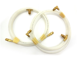 1967 - 1969 Camaro Convertible Power Top Hoses with Brass Fittings, Correct White, Pair