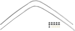 1967 - 1968 Camaro Vinyl Top Chrome Trim Moldings Set with Clips and Tabs, Pair