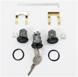 1982 - 1985 BLACK Locks Set, Doors and Trunk, GM Oval Head Keys