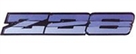 1986 - 1987 Camaro Rocker Panel Emblem, Z28 Logo, Metallic Dark Blue, 20615650