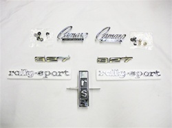 1968 Camaro Emblem Set for Rally Sport with 327 Engine, 7 Piece Kit