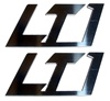 1993 - 1997 Emblems, "LT1" Logo, Stainless Steel or Color of Choice (Plastic), 2.5 Inches x 1.25 Inches, Pair