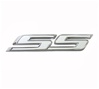 Camaro Custom Emblem, Super Sport SS, Peel and Stick, White and Chrome