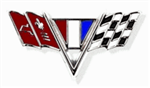 1967 Camaro Front Fender V Flag Emblem, Each