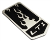1993 - 2002 Header Panel Emblem, "LT1" Logo with Flames, Stainless Steel, USA Made