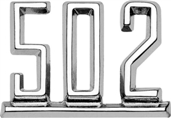 1967 Camaro Custom Chrome 502 Fender Emblem, Each