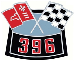 Air Cleaner Cross Flag Emblem, Die-Cast 396