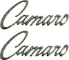 1968 - 1969 Camaro Fender Emblems, Script Logo Chrome Pair