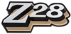 Image of the 1978 Camaro Z28 Fuel Door Emblem, GOLD Logo with Silver Fill Coloring