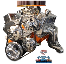 Chevy Small Block Billet Aluminum Complete V-Drive V-Belt Kit WITHOUT A/C and and for Remote Power Steering Reservoir