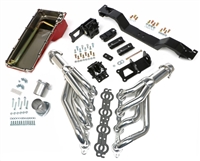 Image of the New 1975 - 1981 Camaro Trans-Dapt LS Swap In A Box Kit with Hedman HTC Polished Silver Ceramic Coated Headers For Automatic Transmission