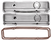 1969 - 1974 Camaro Valve Cover Set, Z/28 / LT1 Small Block Polished Aluminum Ribbed Cork Gaskets Included, GM LICENSED