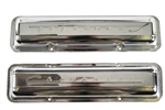 1967 Camaro SB Chevy Chrome Chevrolet Script Valve Covers