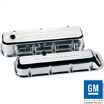 Billet Specialties Big Block Valve Covers, Polished Billet Aluminum, Chevrolet Script