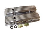 1967 - 1985 Camaro Valve Covers, Small Block, Polished Aluminum, Finned