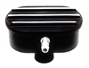 Valve Cover Breather Cap, BLACK ALUMINIUM Finned Classic Ribbed Design, 1" Push In with Vent Hose Provision