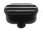 Valve Cover Breather Cap, BLACK Aluminum Oval Finned, 1" Diameter Tube