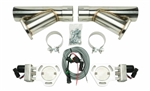 Pypes Universal Electric Exhaust Cutout Kit with 3" Stainless Steel Y-Pipes
