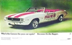 1969 Camaro Pace Car GM Dealer Ad Poster, 23 X 17.5