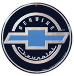 Sign, Metal, Genuine Chevrolet, with Blue Bowtie