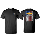 T-Shirt, Chevy Bowtie American Flag, Black