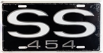 SS 454 Black and White License Plate