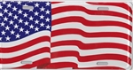 Image of the American Flag License Plate Made in the USA of Embossed Aluminum