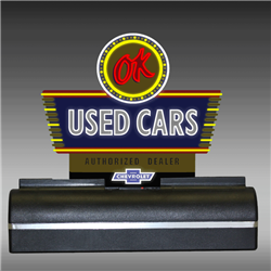 OK USED CARS LIGHT UP DESK TOP SIGN