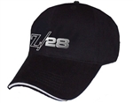 Black Baseball Hat Cap with Liquid Metal CHROME Z/28