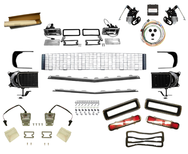 Photo of 1968 Camaro Rally Sport Grille and Light Install Kit with DSE Electric Motors, Premium Kit | Camaro Central