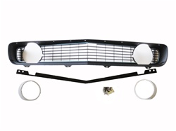 1969 Grille Kit, Standard, Black with Standard Headlight Bezels