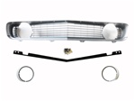 1969 Grille Kit, Standard, Silver with Chrome Trim Headlight Bezels