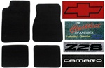 2001 Camaro Floor Mats Set, Custom Carpeted with Choice of Logos and Colors
