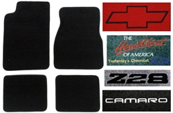 2002 Camaro Floor Mats Set, Custom Carpeted with Choice of Logos and Colors